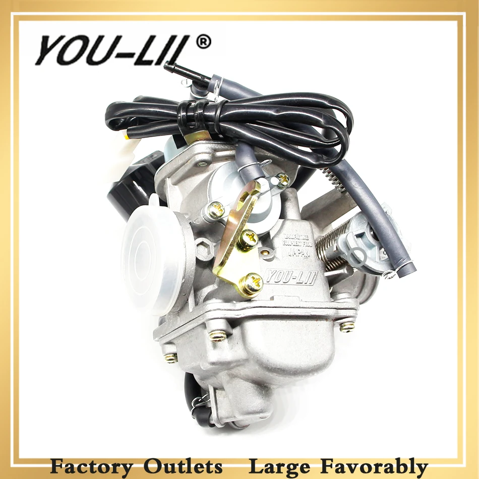 

YOULII 24mm PD24J Carb Carburetor For GY6 150CC 125cc Scooters Motorcycles Complete QMJ/QMI157 QMJ/QMI152