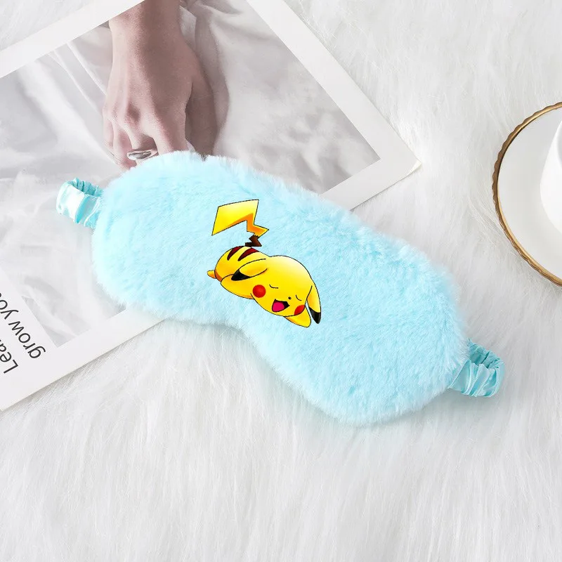 

Pokemons Eye Mask Plushd Sleep Boys Girl for Game Cute Anime Cartoon Canvas Office Shade Patch Kids Travel Relax Siesta Eye Mask