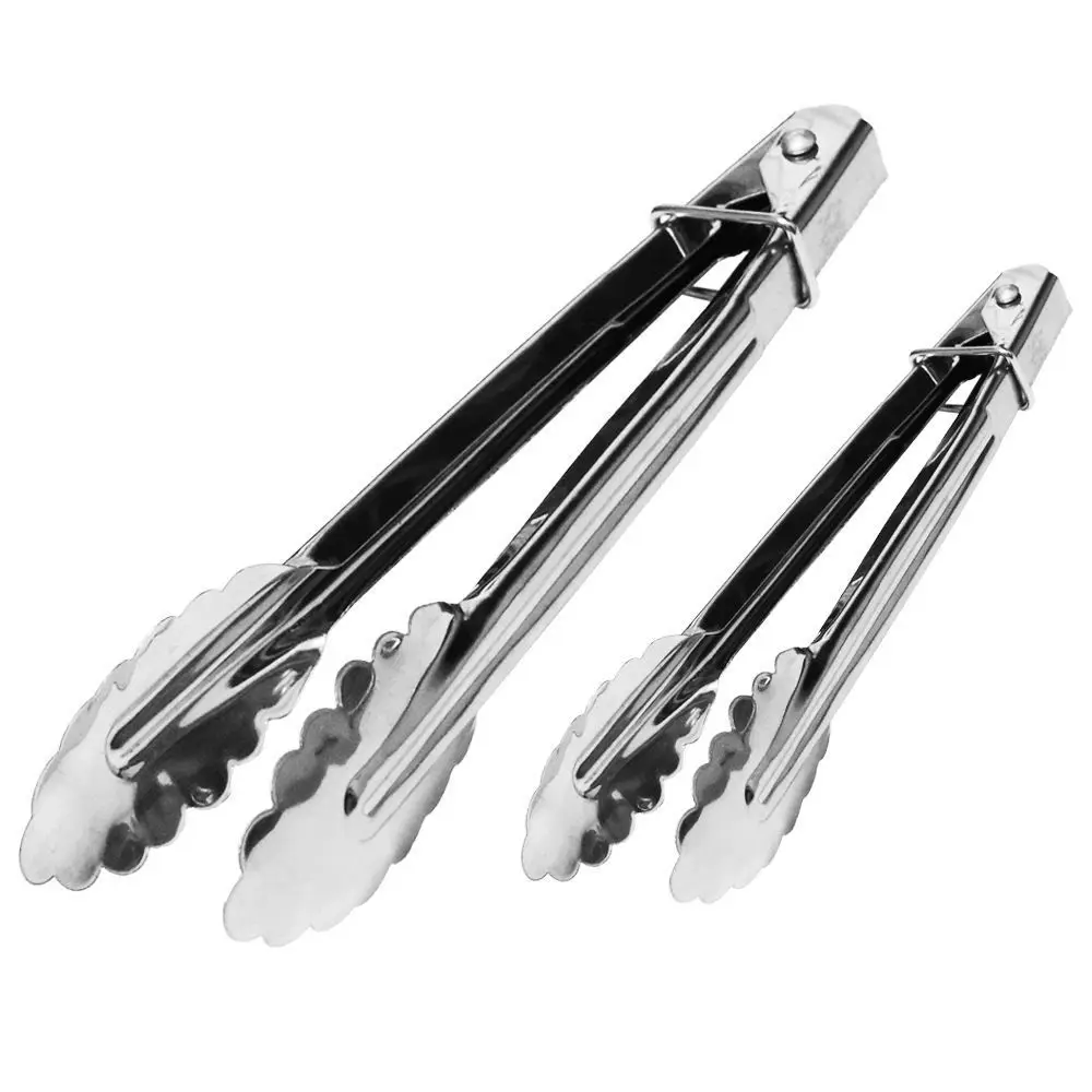 2/1PC Kitchen Food Stainless Steel Tool Heat Bread Salad BBQ Cooking Serving Utensil Bead Clip Clamp Meat Barbecue Tools Buffet