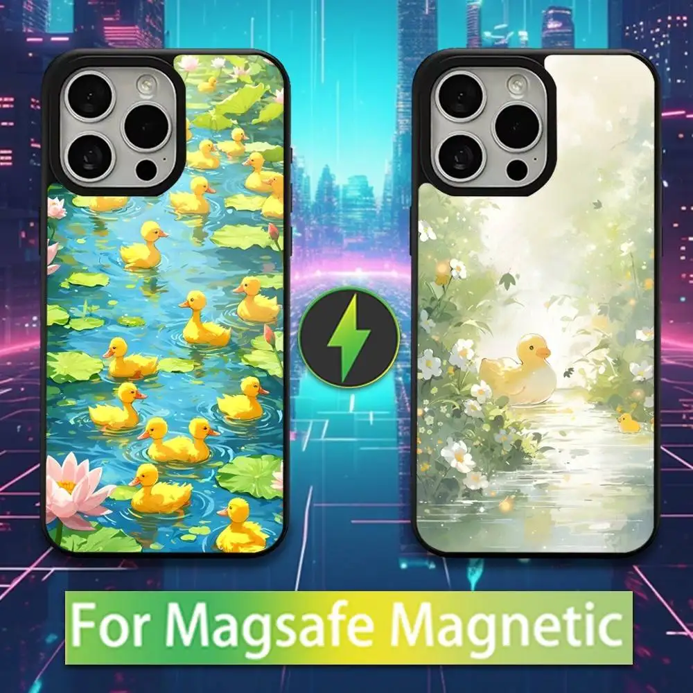 

Cute Duck Cartoon Art Phone Case For iPhone 16,15,17,14,13,12,11,Pro,Max,Plus,Mini,Magsafe,Magnetic Wireless Charging Case