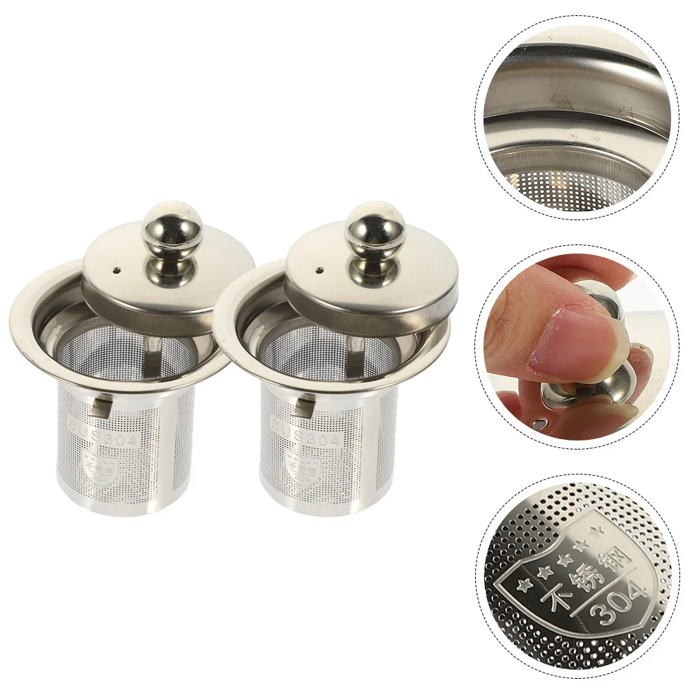 

2Pcs Loose Leaf Tea Strainer Fine Mesh Stainless Steel Infuser Filter Replacement Brew Basket for Teapot Mug Cup