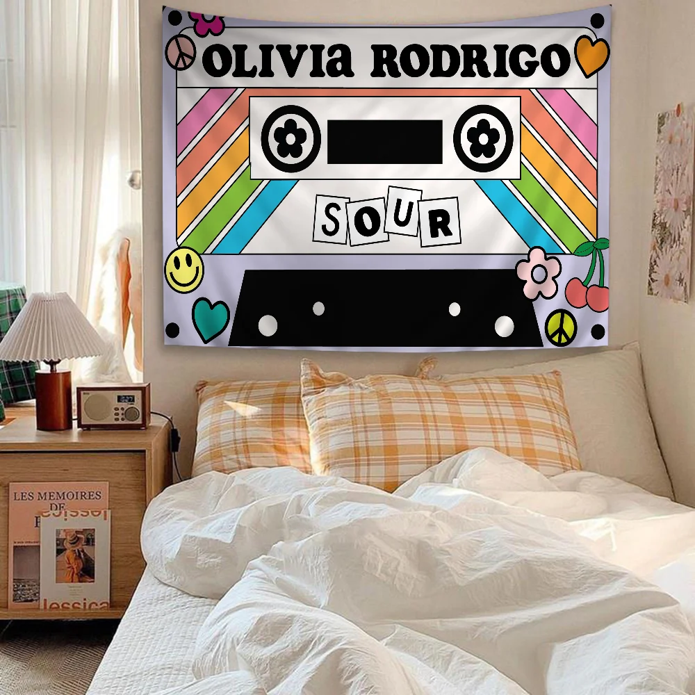 Singer O-Olivia R-Rodrigo Tapestry Anime Tapestry Hanging Tarot Hippie Wall Rugs Dorm Wall Hanging Sheets