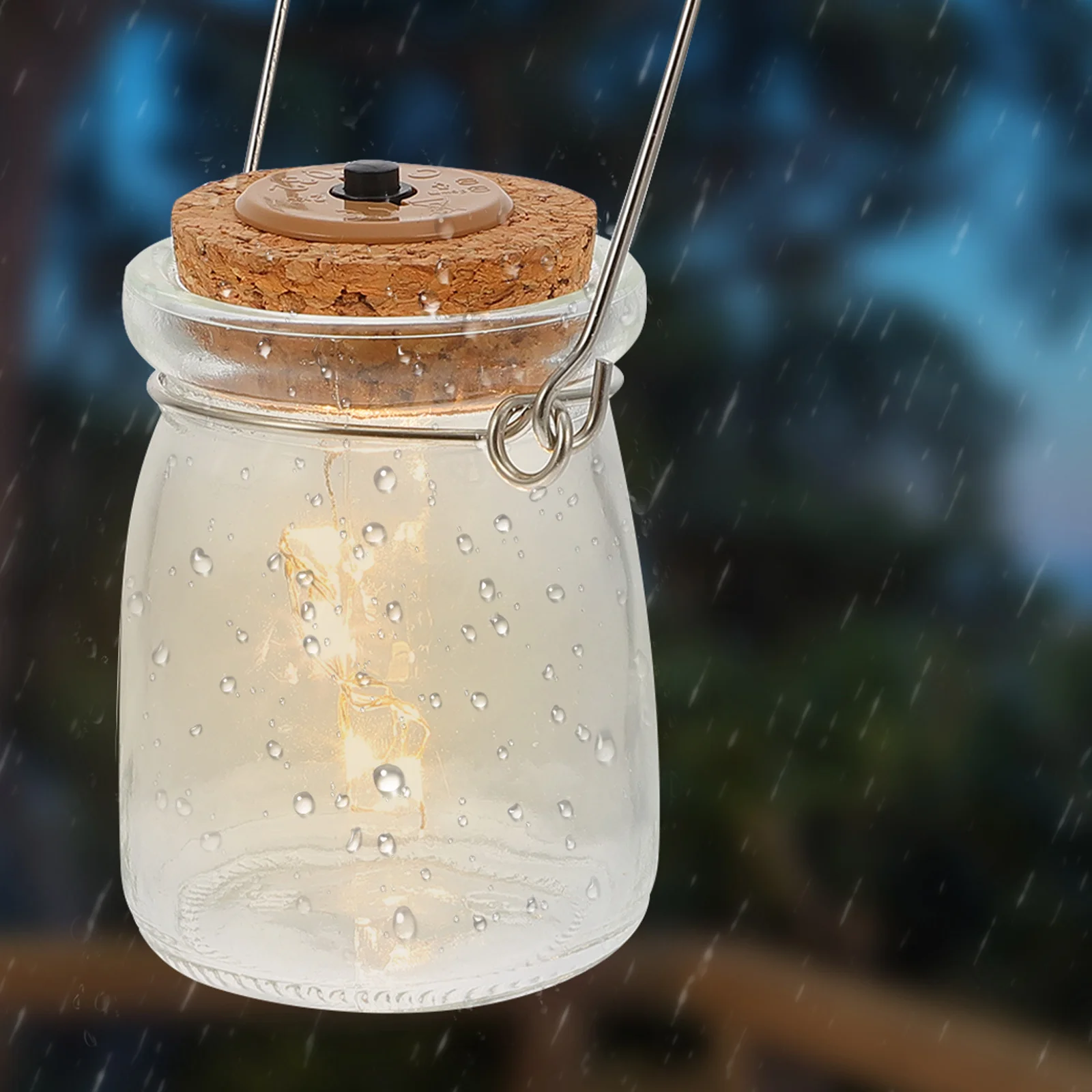 

1pc Small Night Light Wish Bottle Glass Hanging Lamp Warm Glow Decor For Wedding Party Garden Outdoor Indoor