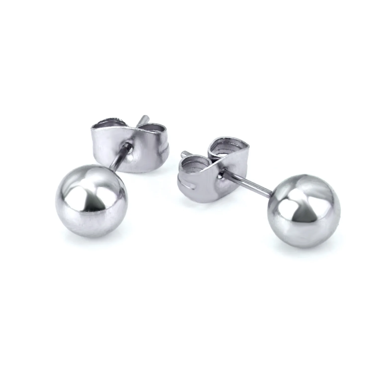 10Pair/Card Steel Ball Stud Earrings Gold Silver Plated Stainless Steel No Fading Women Men Casual Piercing Earrings Jewelry