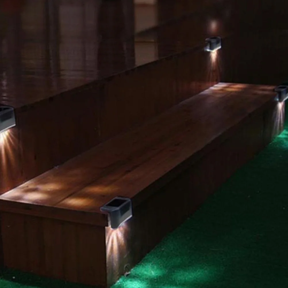 

Waterproof Solar Step Lights Led Stair Lights Outdoor Deck Railing Security Lighting Black Shell White Light High