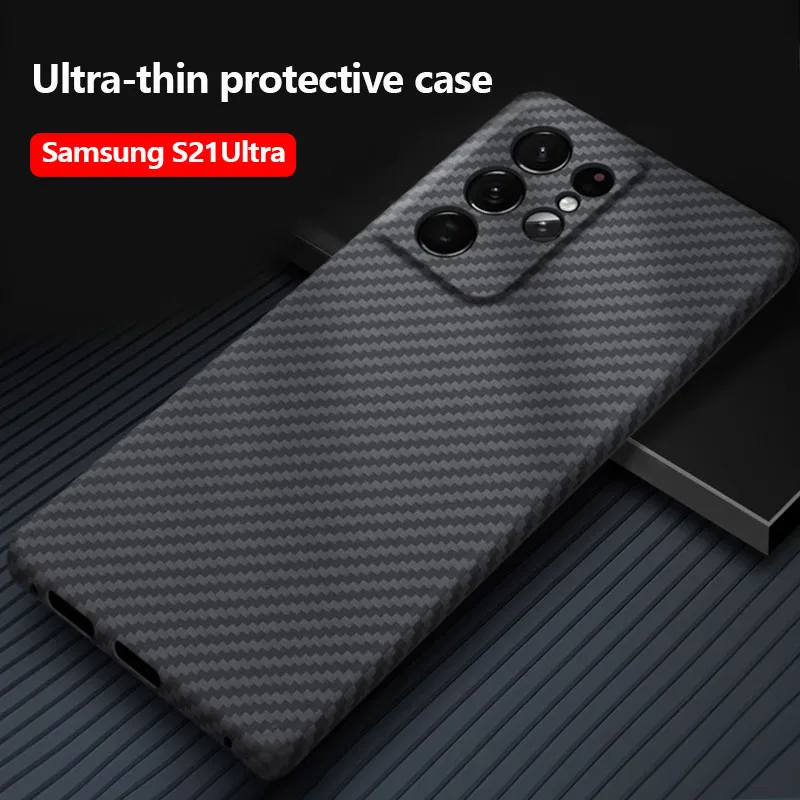 

Чехол из углеродного волокна для Samsung Galaxy S21 Ultra 5G S21Plus, легкий тонкий высокопрочный защитный чехол, арамидный чехол