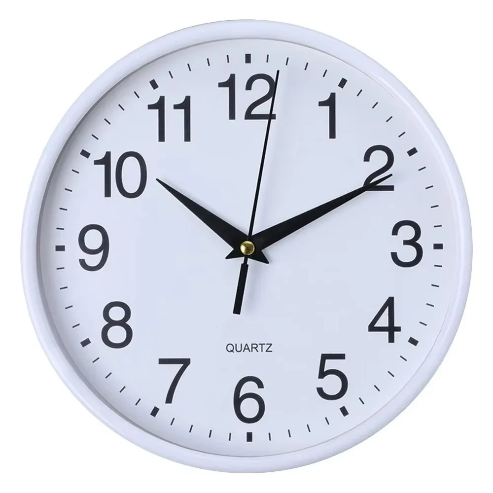 New 8 Inch Round Wall Clocks Easy-to-read Battery Operated Wall Mounted Clock Accurate Numerals Hanging Clock Living Room