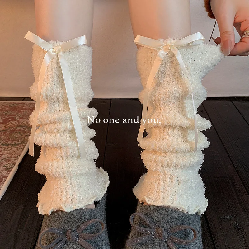 Warm Boot Socks High Elastic Long Calf Warmers Lolita Socks Skin-Friendly Plush Leg Warmers For Dance Performances Outdoor Home