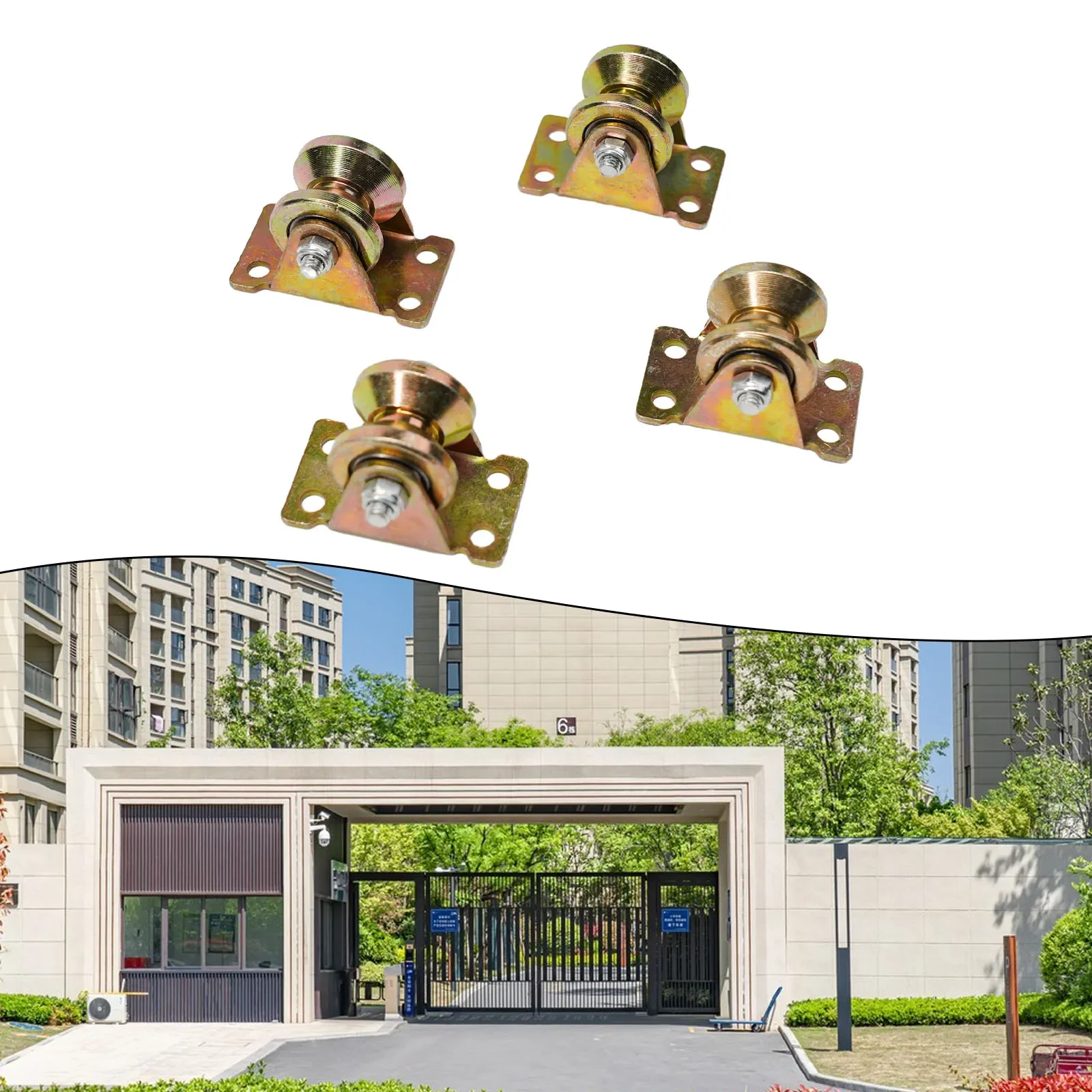 4pcs/Set Sliding Door Pulley V Groove Wheel Heavy Duty Rigid Caster Reduce Vibration High Quality Steel