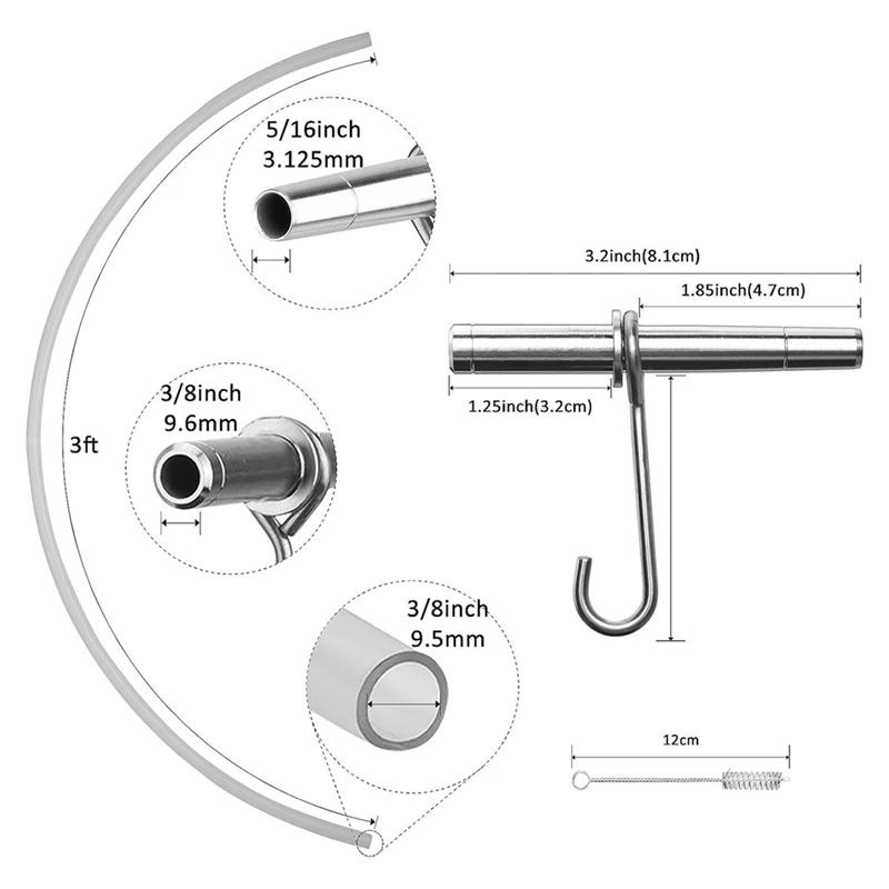 TOP Maple Syrup Tapping Kit Stainless Steel Maple Tree Spiles Food Grade Tubing Cleaning Brushes Maple Tree Tapping Kit