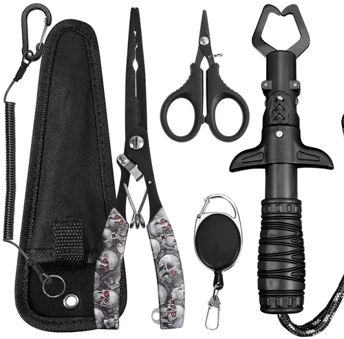 Imagen 2 del producto Accesorios de pesca multifuncionales: alicates de pesca de acero inoxidable, resistentes al agua de mar, herramientas de pesca al aire libre, regalos para hombres