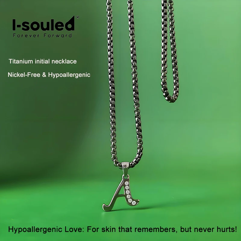 Titanium Initial Necklace for Women Custom Letter Pendant Hypoallergenic Dainty Layering Chain Gift 26 Alphabet Options