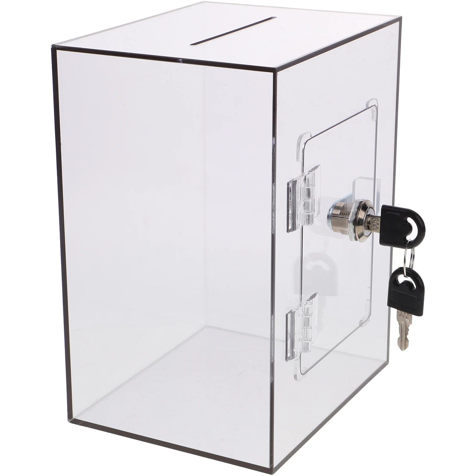 

Acrylic Money Box with Lock Clear Donation Suggestion Complaint Letter Box Fundraising Charity Business Storage Container Safe