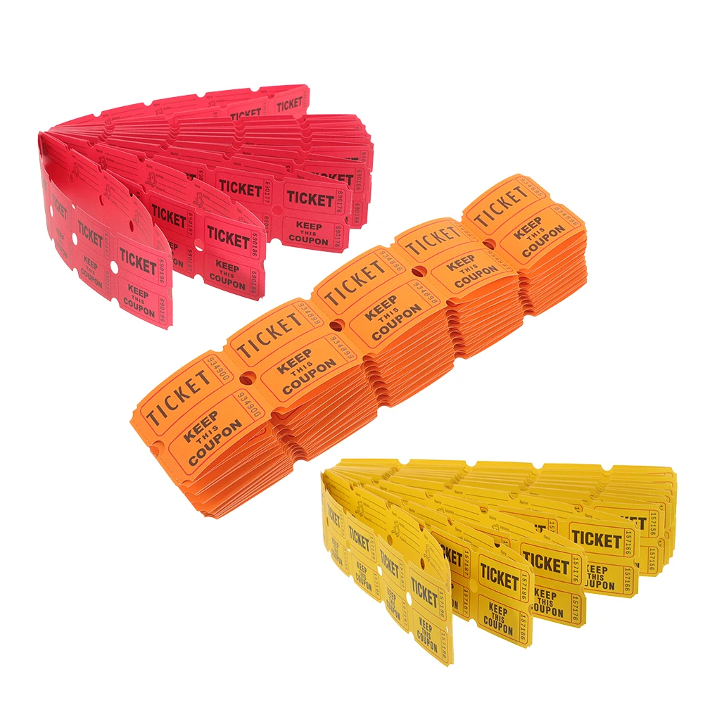 

300pcs Raffle Tickets Paper Lottery Event Supplies Party Decorations Carnival Game Prizes Lightweight Fair Process