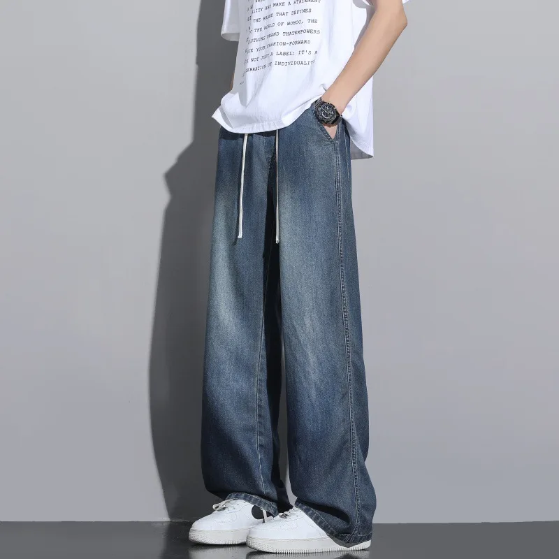 Jeans Men's Summer Thin Loose Straight Wide Leg Casual Pants Men's