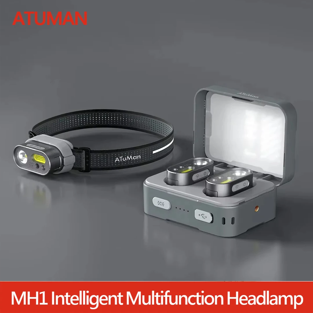 ATuMan DUKA MH1 Multifunctional Headlamp Kit USB Rechargeable Portable Powerful Led Cob Motion Sensor Headtorch Headlamp