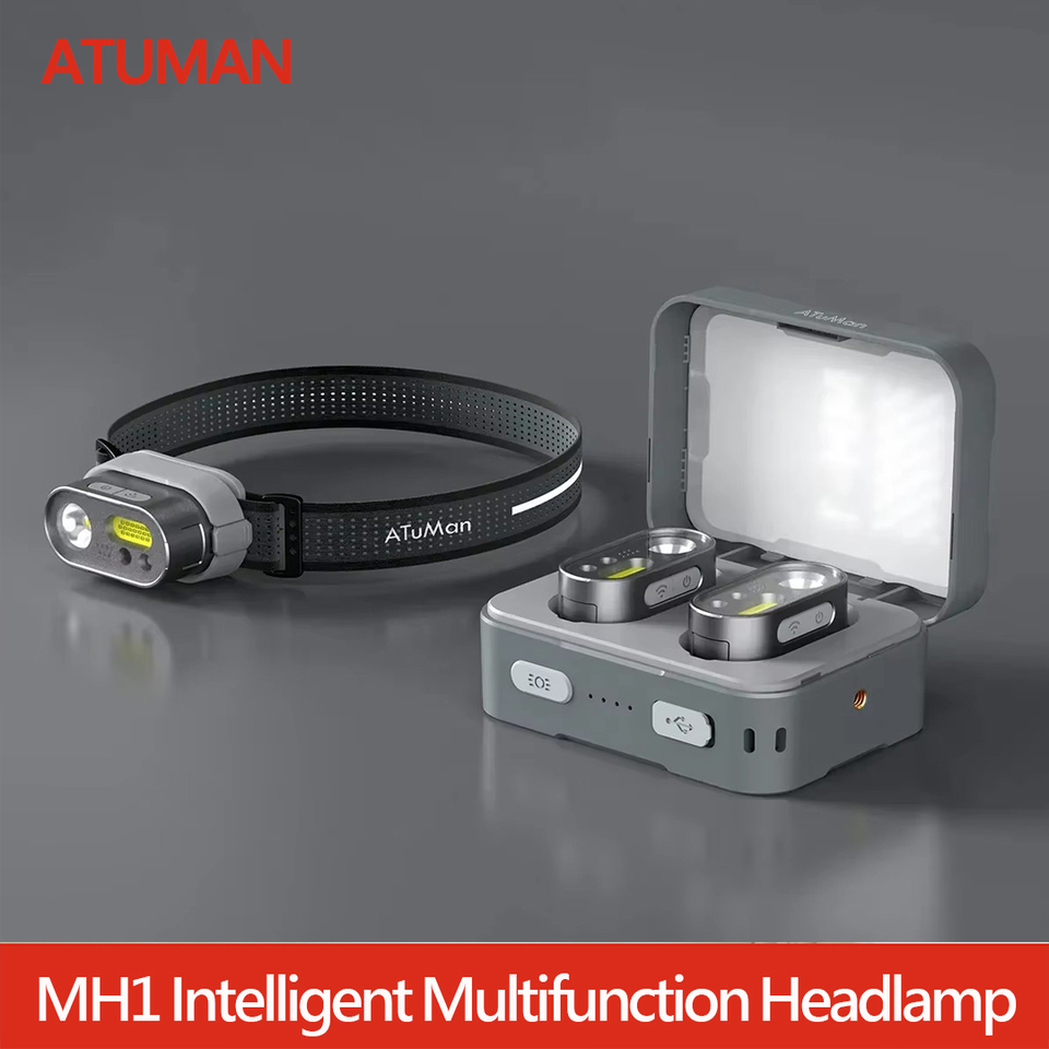  ATuMan DUKA MH1 Multifunctional Headlamp Kit USB Rechargeable Portable Powerful Led Cob Motion Sensor Headtorch Headlamp 