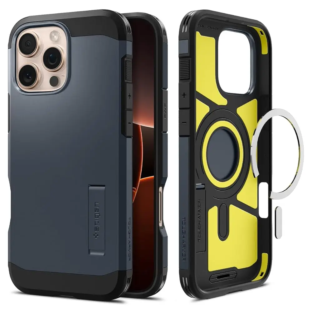 

for iPhone 17e / 16e Case, Tough Armor (Ai) MagFit [Compatible with Magsafe Accessories] [Kickstand] [Military-Grade Protect