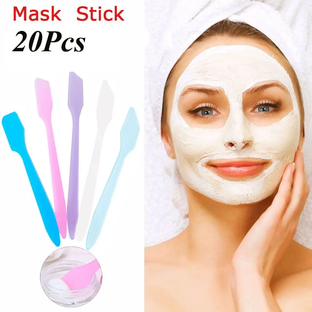 20 piezas herramientas de maquillaje para máscara de mujer, herramientas de maquillaje DIY para el cuidado de la piel, palo de máscara, herramientas cosméticas, raspador de máscara, cuchara mezcladora