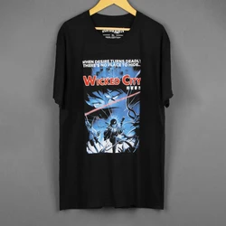 Wicked City T-Shirt  Anime Movie Yoshiaki Kawajiri Ninja Scroll Demon City Shinjuku Men Summer Cotton Tee Shirt