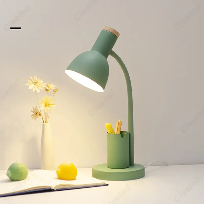 Creative Desk Lamp With Pen Holder Nordic Cute Light Neat Table Room Desks Computer Offices Baby Night Decoration Bedroom