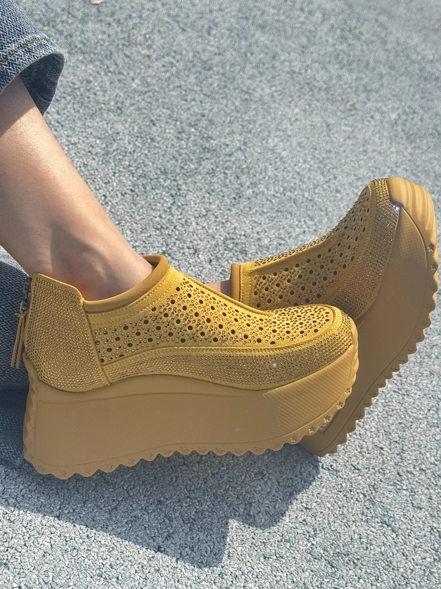 GKTINOO sandales creuses strass mode en cuir véritable femmes grosses baskets femme été hauteur augmentant dames chaussures