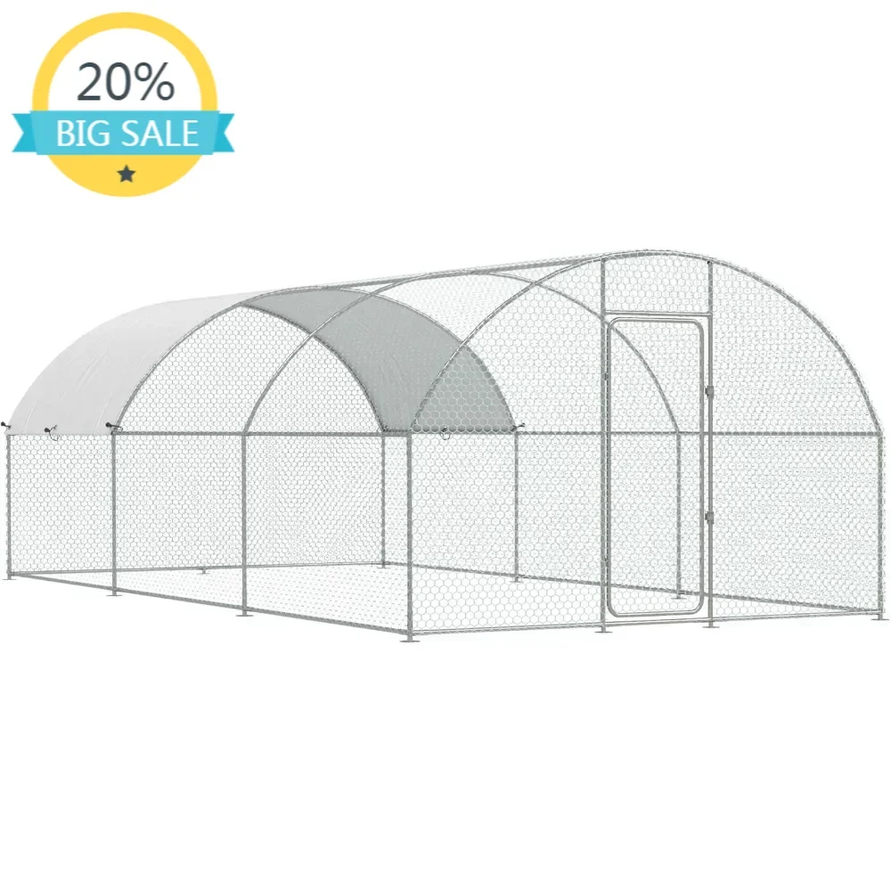 

Бестселлер: Очень большой металлический курятник-вольер для двора с навесом, 19.5x10x6.4 футов, с возможностью входа, для улицы и заднего двора