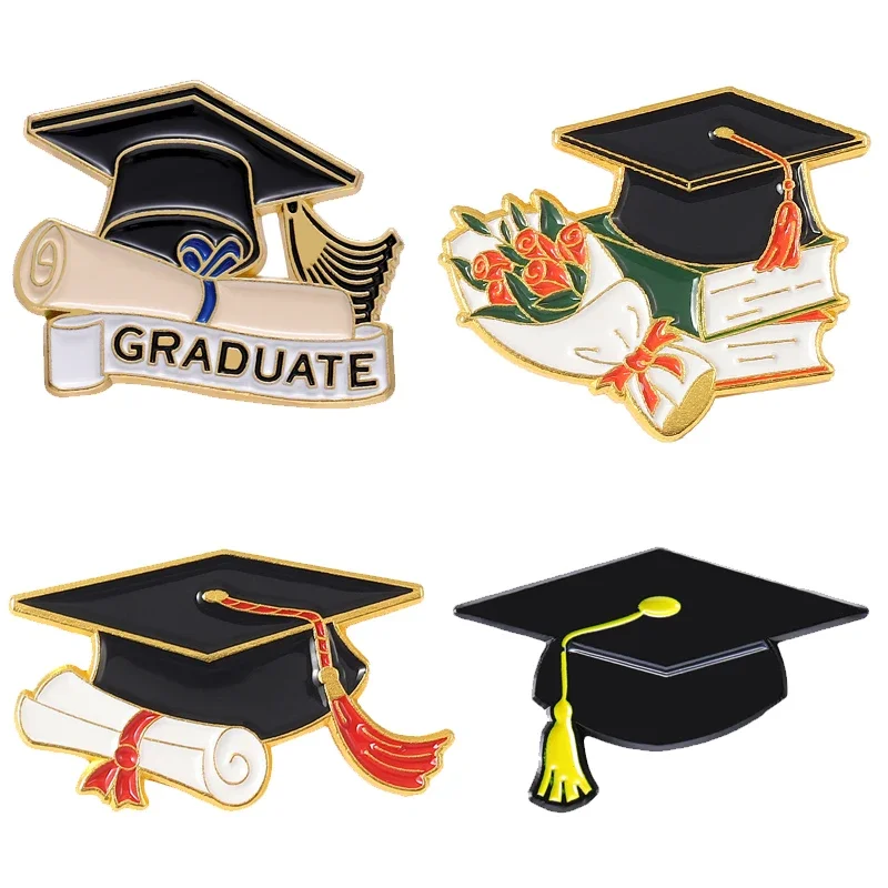 Creative Graduation Season Cap brooch Flower Scroll PhD Hat Alloy badge student graduation souvenir gift