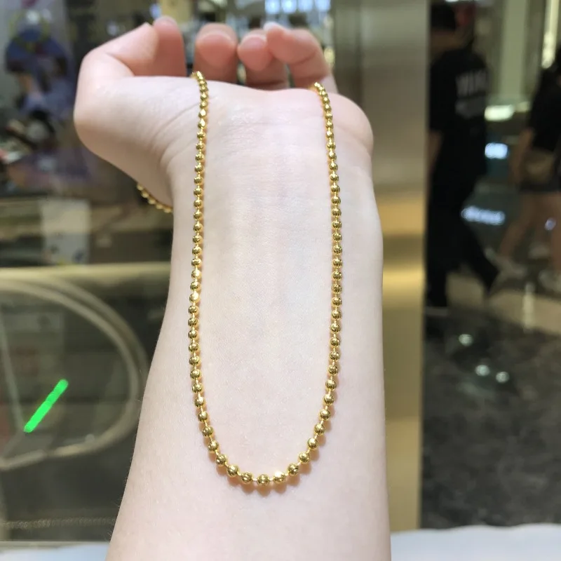 

LABB 18K gold non demoulding necklace AU750 gold phantom fashion necklace women's boutique jewelry gift X0035