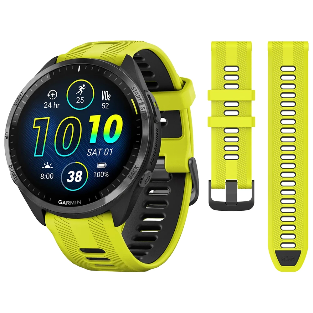 

Двухцветный спортивный силиконовый ремешок для Garmin Forerunner 965 955 Solar 945 935 745, 22 мм, сменный ремешок для часов, браслет