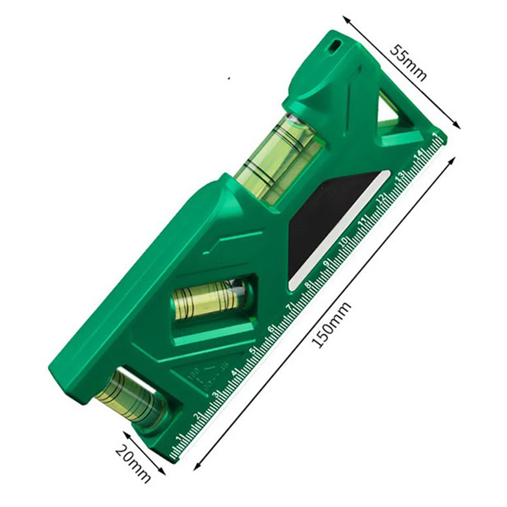 Portable Magnetic Pocket Level Gauge Mini Protractor With Metric Ruler Measure 3 In 1 Precise Measurement