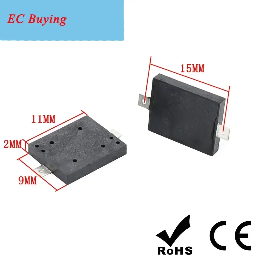 10Pcs/1pc 1109 Patch Buzzer Passive Piezoelectric Sounder 11*9*1.7MM Ultra-thin Buzzer Oscillation Frequency 4000HZ