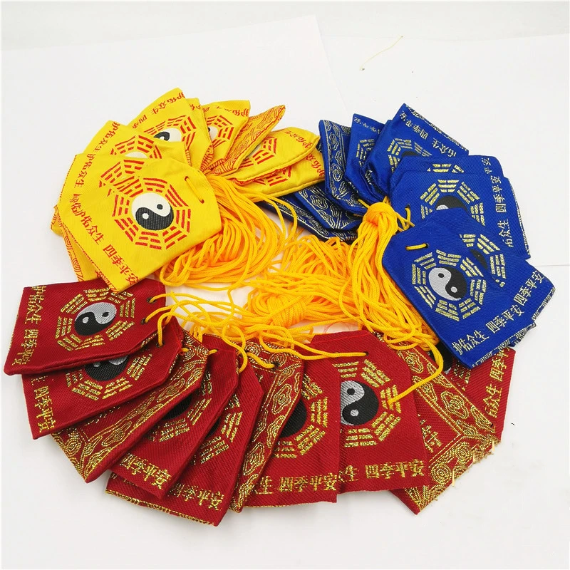 10pcs Taoist blessing bag, eight trigrams talisman bag, peace talisman bag, small talisman bag,Taoist articles