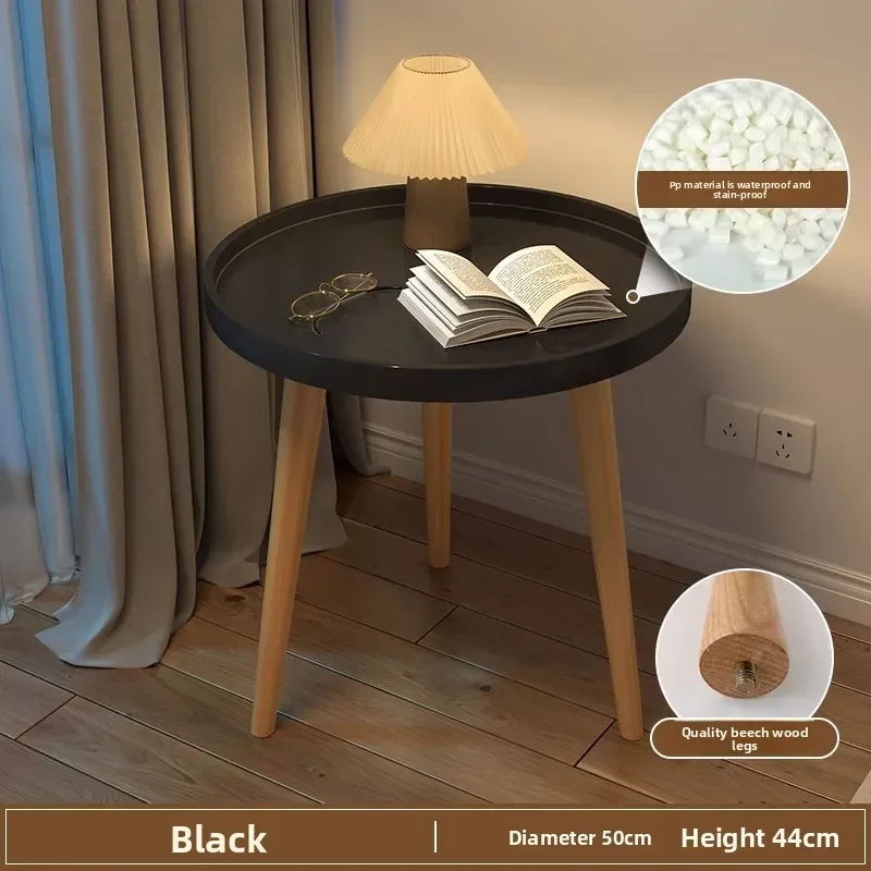Exquisite Multi-functional Small round table small apartment bedside table bedroom coffee table rack