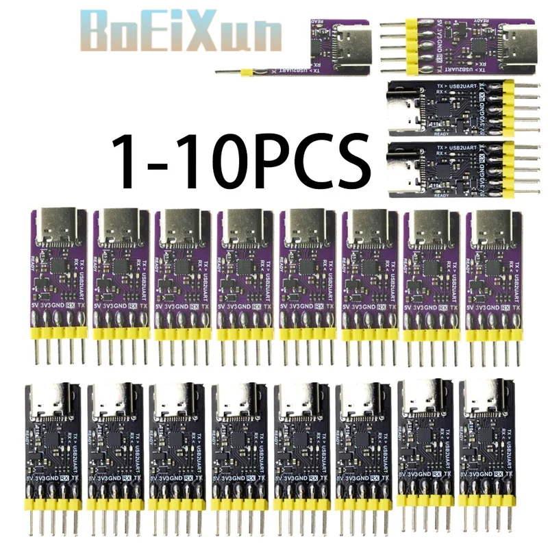 1-10PCS CH343P USB To Serial Port Module 6Mbps 5V3.3V TTL UART CH343 Debugging Burning Downloading Type-C Switch Instead CH340