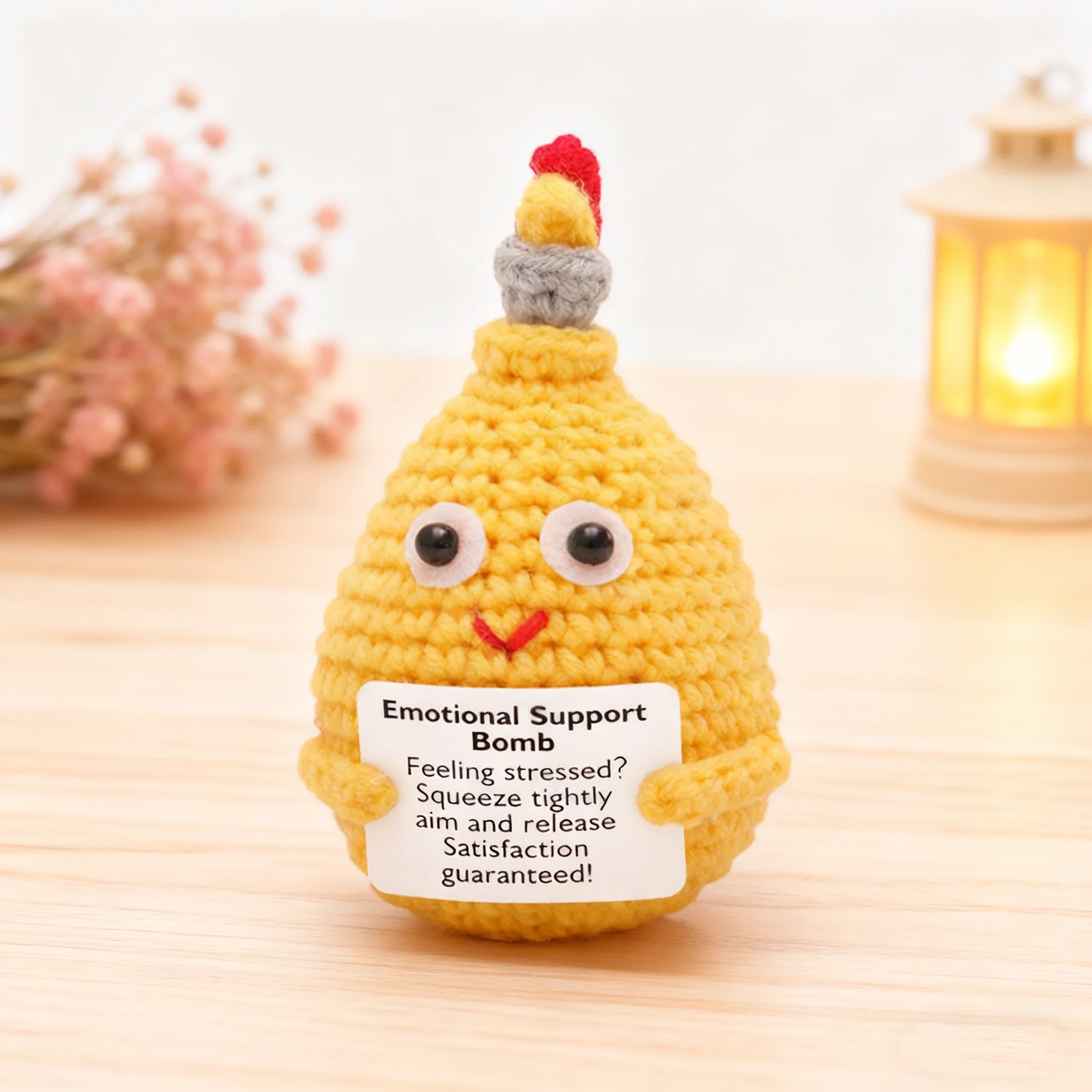 1pc Bomb modeling wool crocheted ornaments hand-woven Bomb ornaments positive energy card doll.