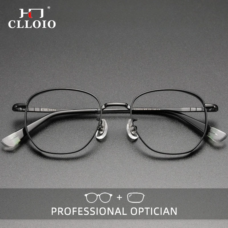 

CLLOIO Vintage Pure Titanium Round Reading Glasses Anti Blue Light Myopia Glasses Customizable Progressive Prescription Eyewear
