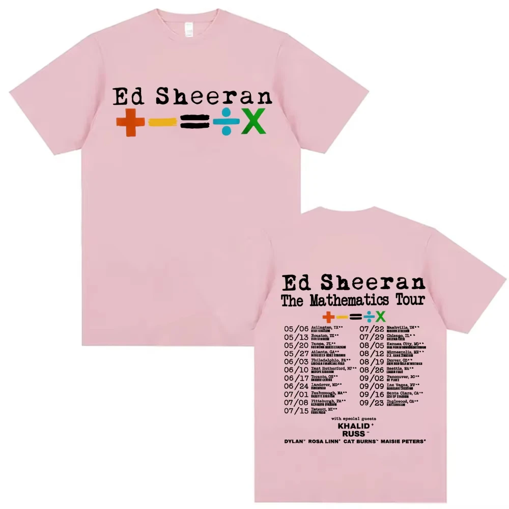 إد شيران جولة الرياضيات 2025 الجرافيك تي شيرت الرجال النساء Harajuku ريترو 90s الهيب هوب موضة تي شيرت عادية المتضخم تي شيرت