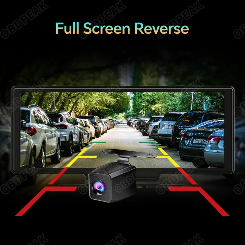 K2 Car Mirror Dash Cam 4K Video Recording Carplay & Android Auto Wireless GPS Navigation Dashboard DVR BT AUX Output Dual Lens