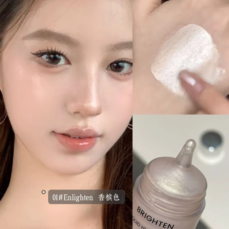 1pcs Liquid Blush Highlighter Water Light Cheek Tint Face Illuminator Powder Lasting Non-sticky Natural Contouring Facial Makeup