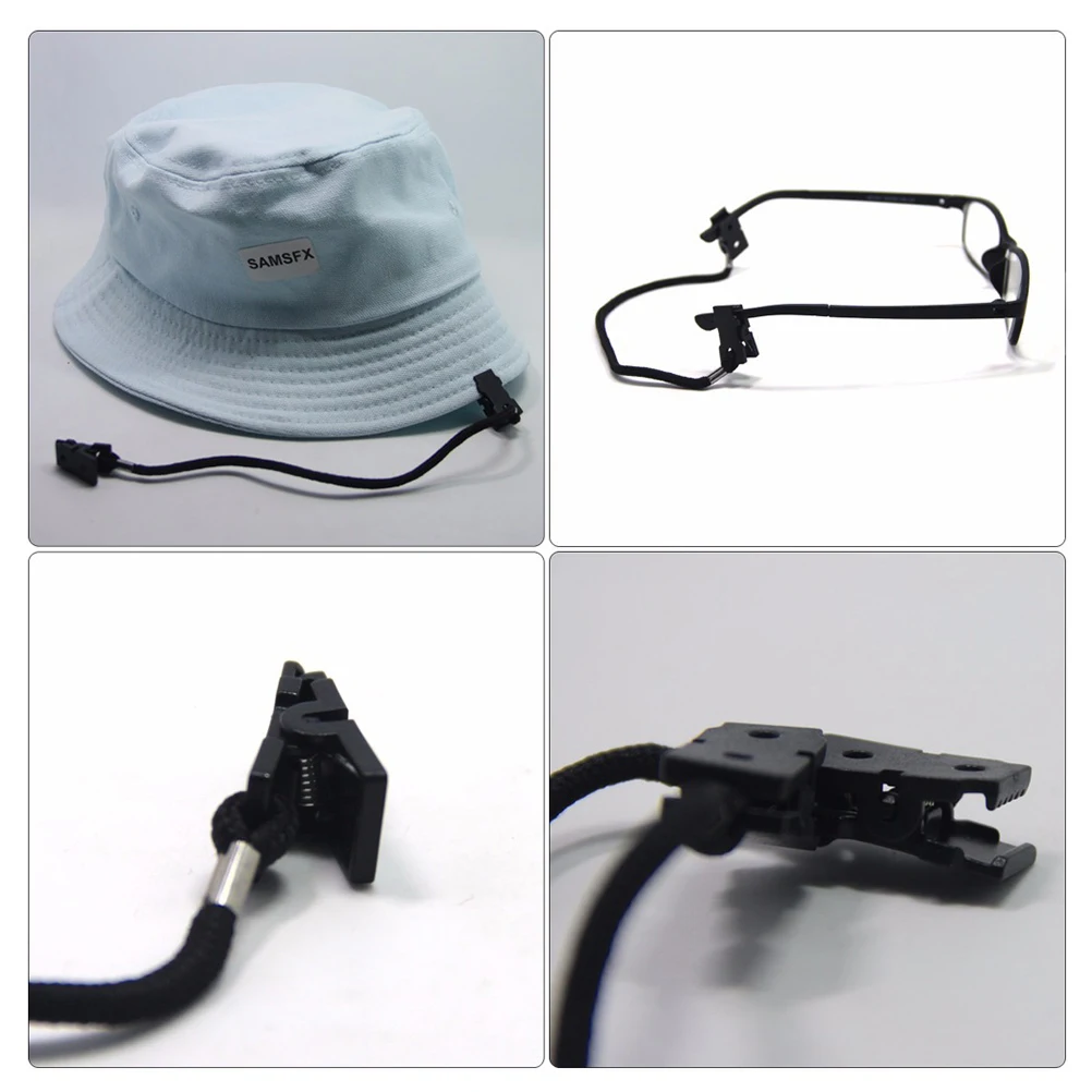 

3pcs Nylon Lanyard Clips Adjustable Rope Clamps For Hats Scarfs Windproof Outdoor Sports Retainers Plastic Clip Holders
