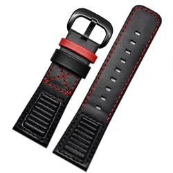 28mm  Genuine Leather With Stitches Wrist Watchband  Loops For Sevenfriday P3B/01 S2/01 Men Watch Strap