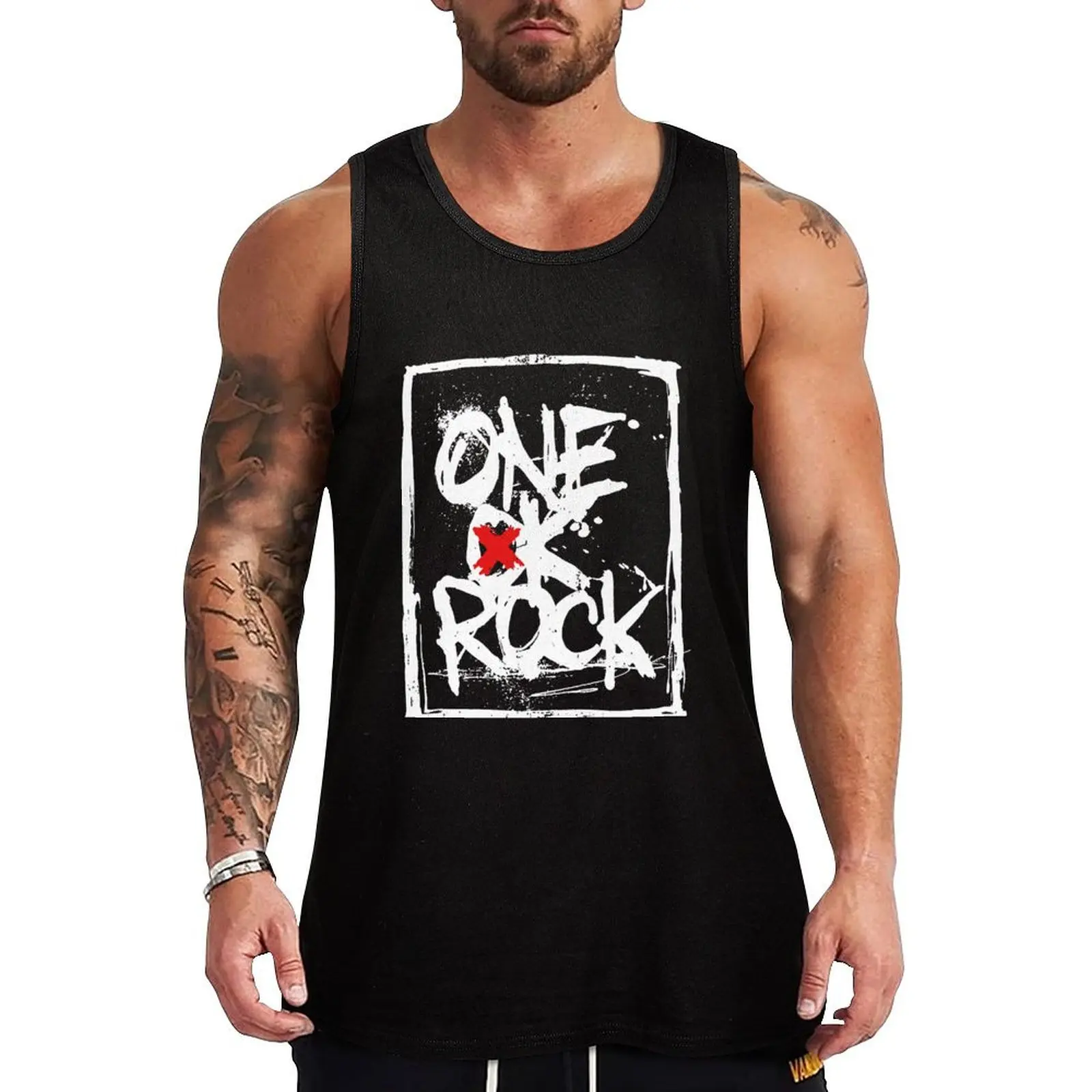 

Bote blanche One Rock Grunge T-Shirt classique Tank Top Casual Everyday Tank Top Soft Loose Sleeveless Shirt