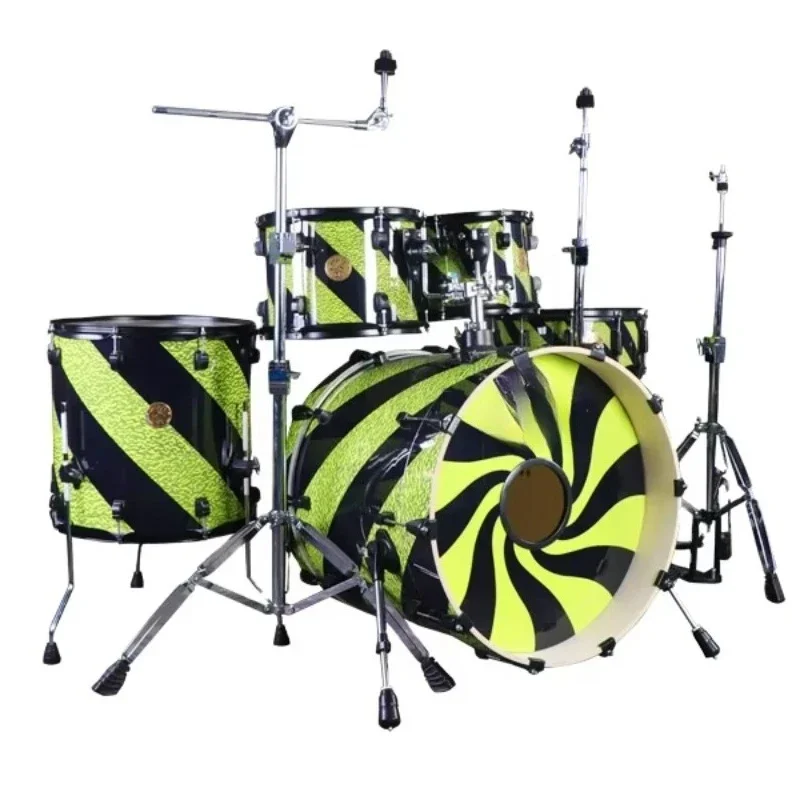 Green Zone Color Music Drum Instrument Wooden Hoop Drum Set