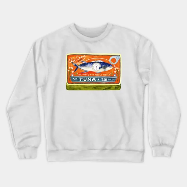 

Autumn and Winter Style Retro Tuna Humor Sweatshirt, "Vintage Tuna Can" Graphic for A Trendy Look