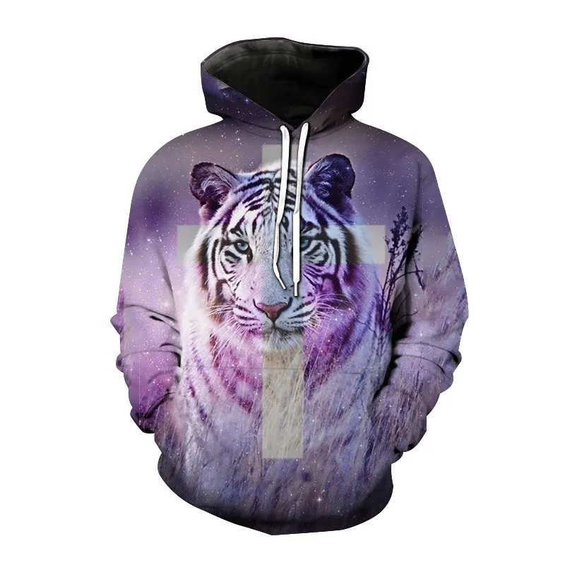 2023 Autumn New Men\'s Animal Tiger Sweatshirts 3D Printed animal Hoodies Sports hoodie loose long sleeve pockets Fashion Hoodie