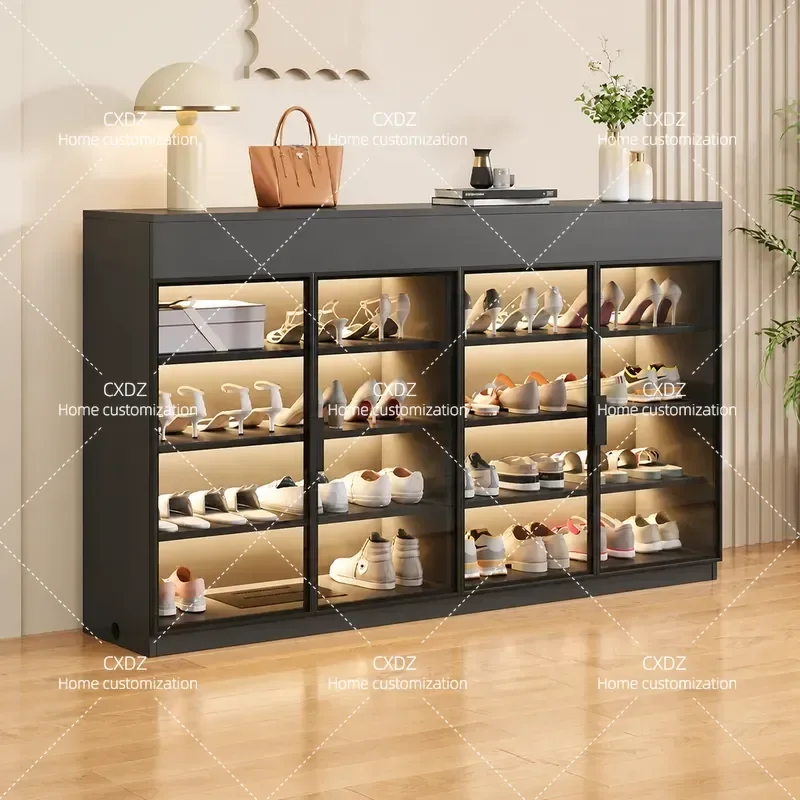 Intelligent Solid Wood Shoe Cabinet with Sterilization and Deodorization Function Household Entrance Storage Rack Drying