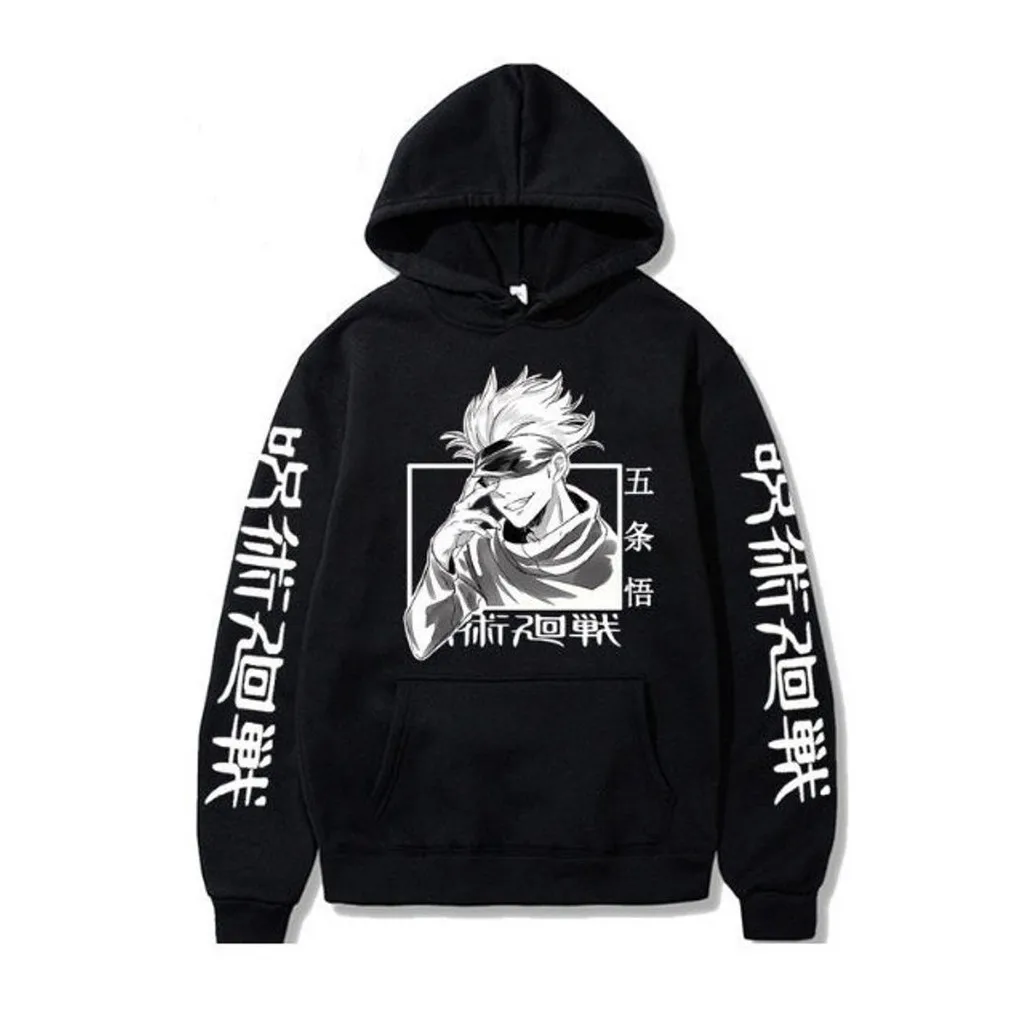 Jaket Keren Maglione Anime Jujutsu Kaisen Satoru Gojo Felpa con cappuccio Premium Felpa con cappuccio Jumbo