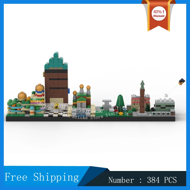 

MOC Building Blocks Classic Iconic Architecture Series Chapel City Central Park Model DIY Assemble Bricks Collection Toys Gifts