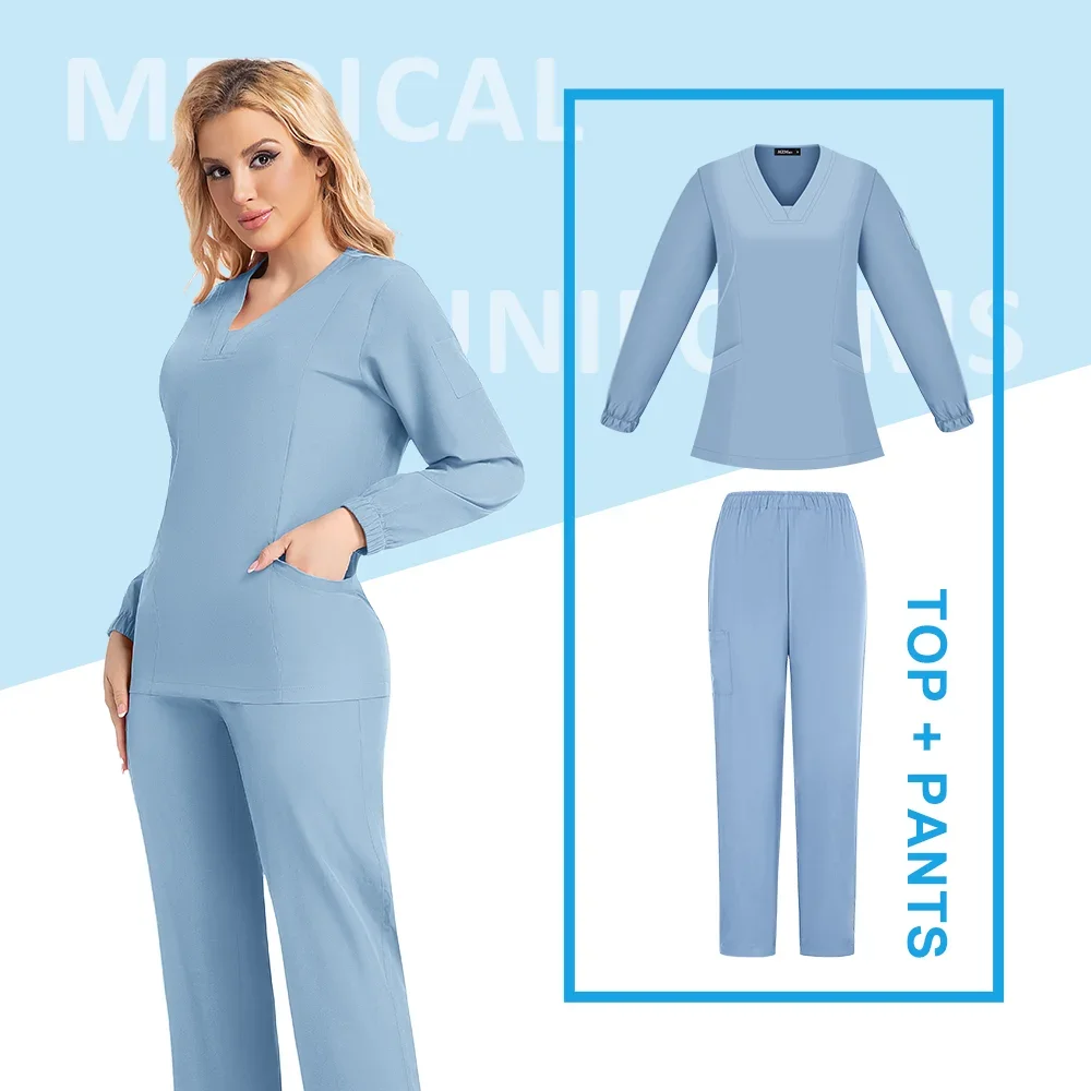 Uniforme de enfermera, traje clínico, accesorios médicos para mujer, ropa de trabajo, ropa de paciente, conjuntos cortos, abrigos de odontología para mujer